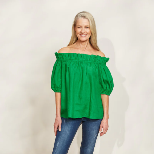 Halcyon Ruched Top Emerald