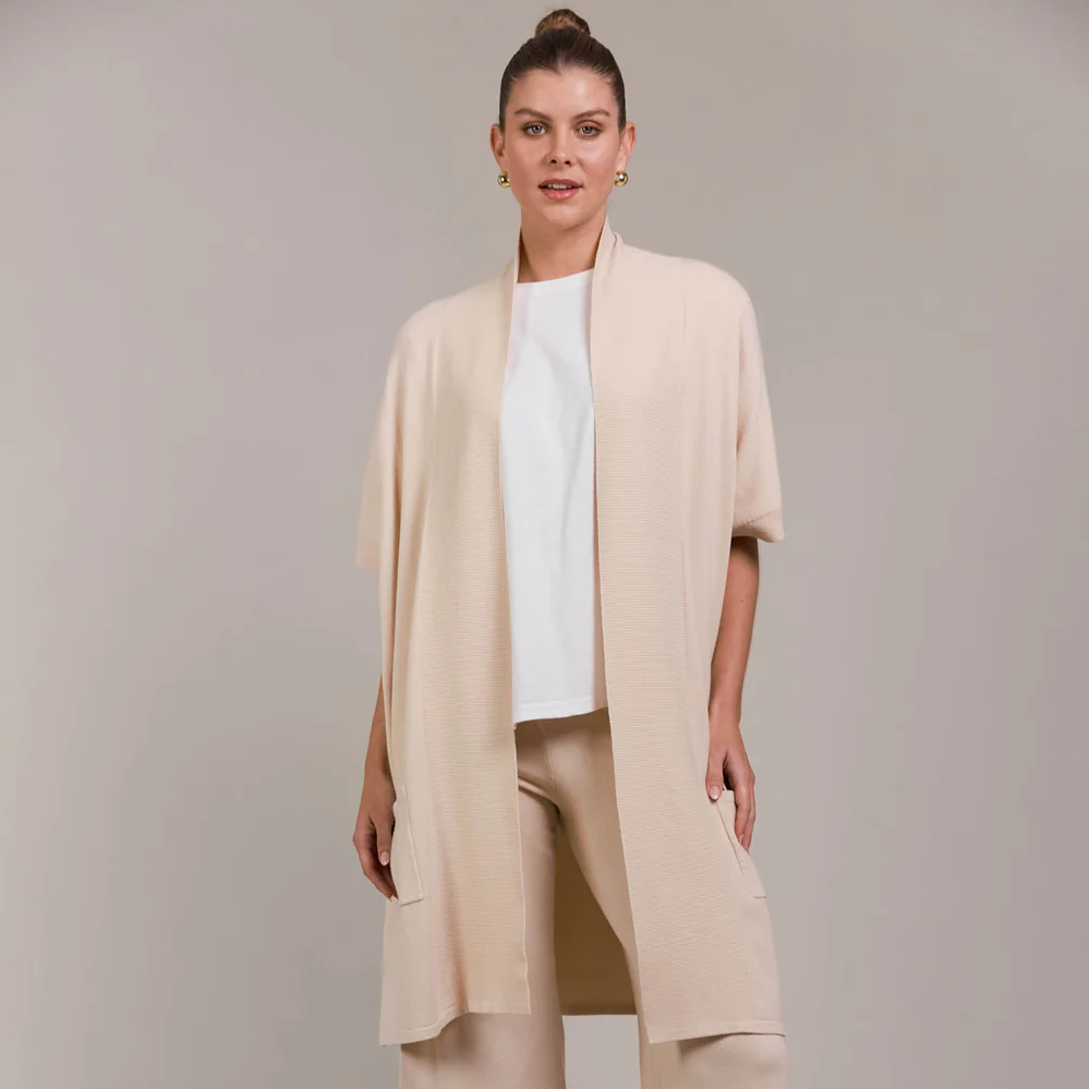Palmer Vest Cardigan Ecru