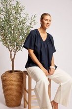 Load image into Gallery viewer, Cove Relaxed Top Indigo
