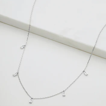 Baguette Necklace Silver