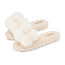 Load image into Gallery viewer, Pom Pom Slippers Ivory