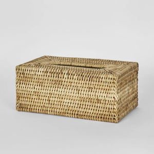 Rectangle Rattan Tissue Cover Natural