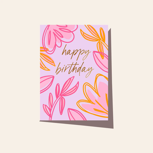 Neon Foliage Birthday Card