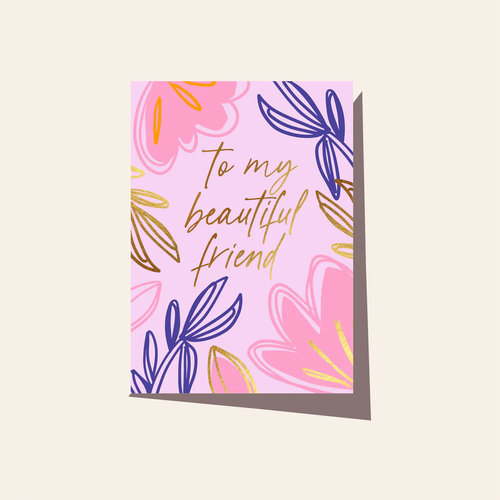 Neon Foliage Friend Card