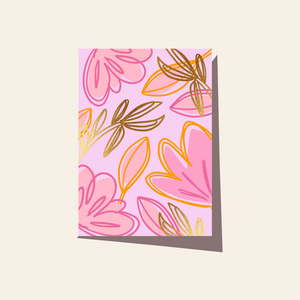 Neon Foliage Pink Card