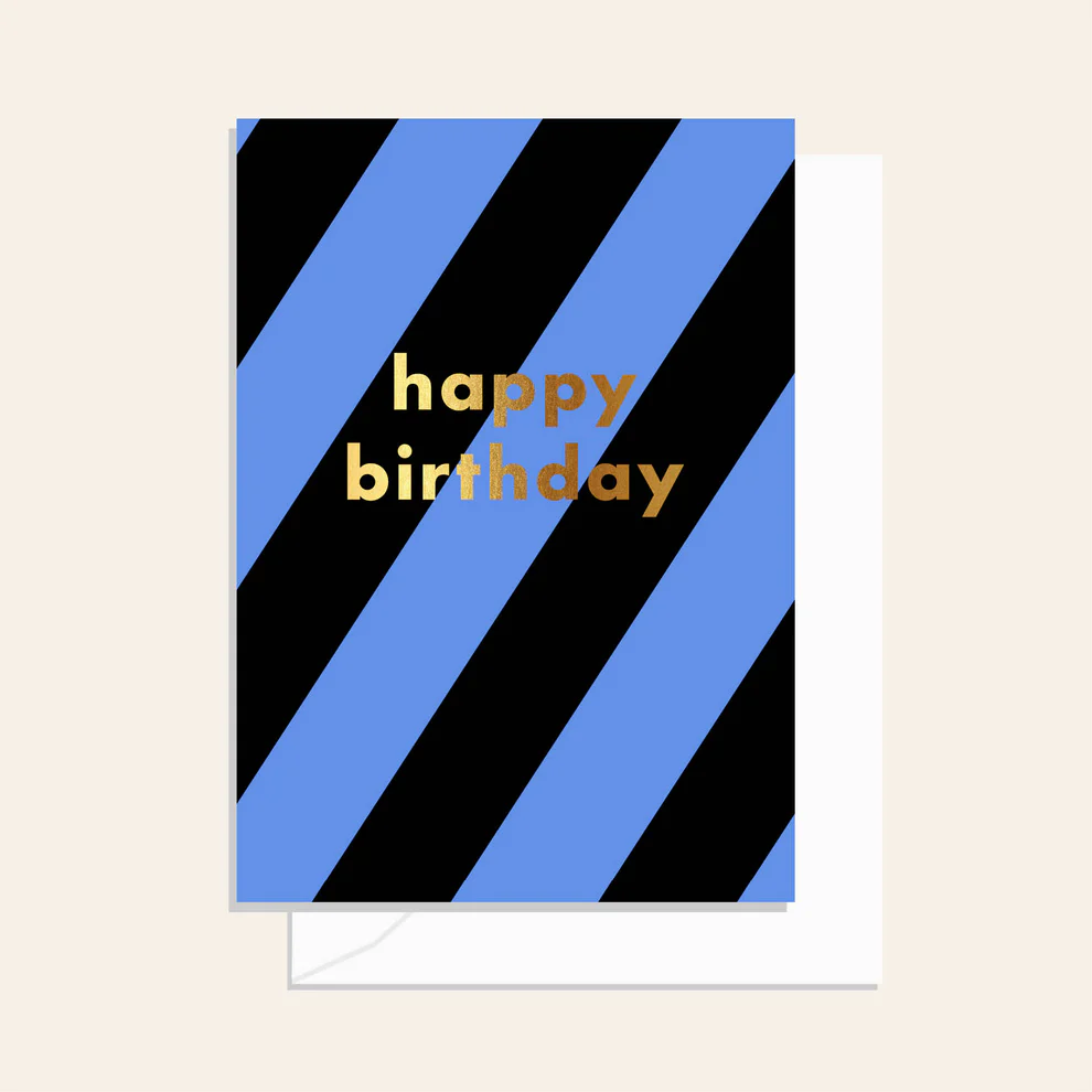 Stripe Birthday Midnight Card