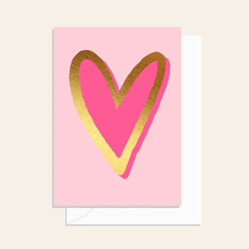 Painty Neon Heart Pink Card