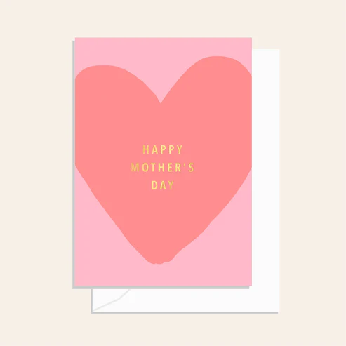 Mothers Day Heart Pink Card