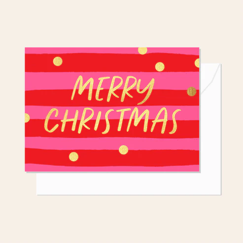 Christmas Neon Stripe Card