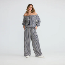 Load image into Gallery viewer, Seaside Top Navy White Stripe