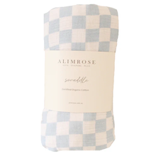 Load image into Gallery viewer, Muslin Cotton Swaddle Blue Check