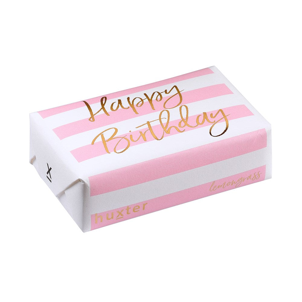 Happy Birthday Pink Stripe Soap