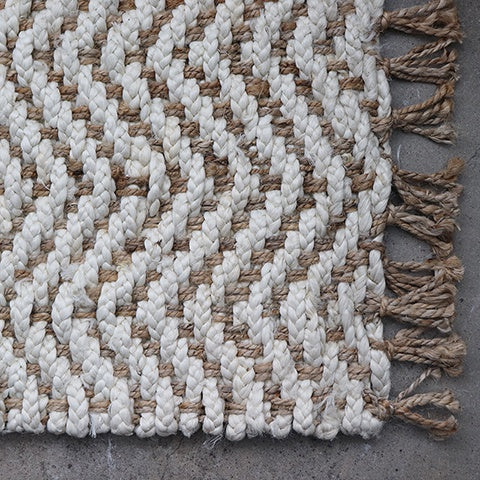 Boho Jute Mat – White Grove House