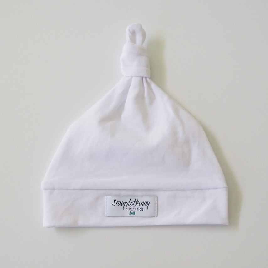White Knotted Beanie