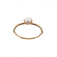 Single Pearl Ring Gold