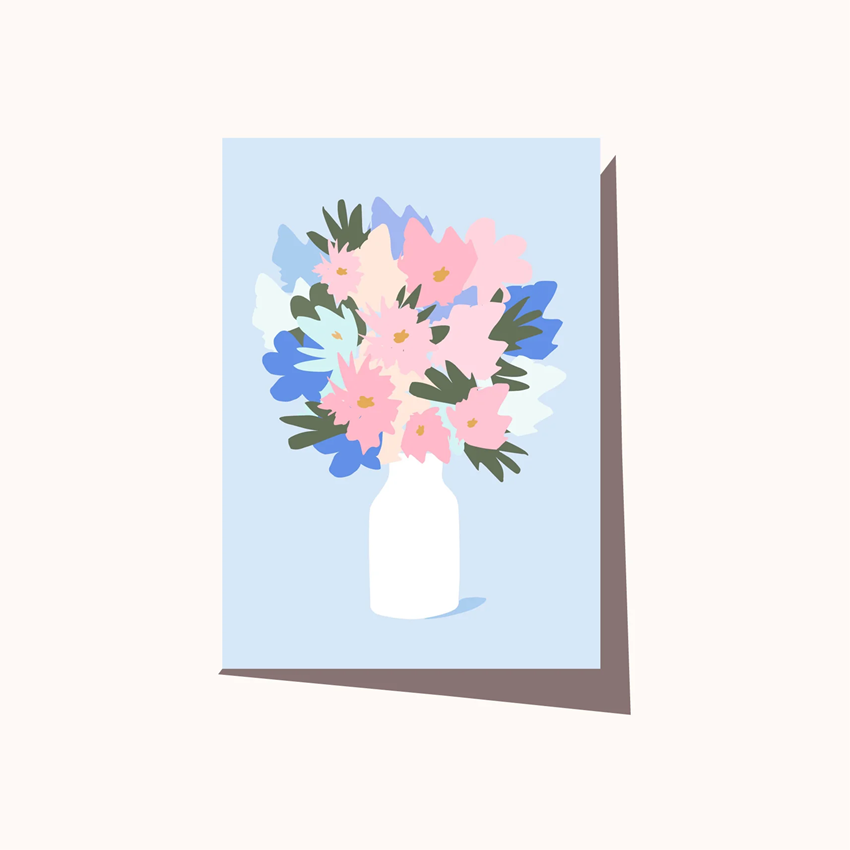 Floral Vase Sky Card