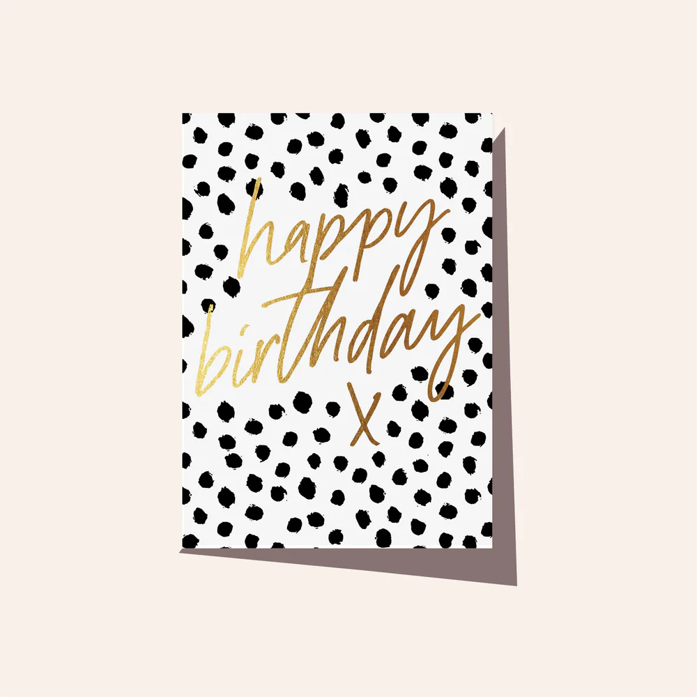 Black Dots Birthday Card