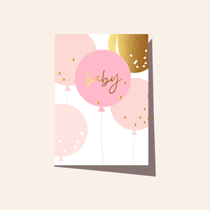 Baby Balloon Pink Card