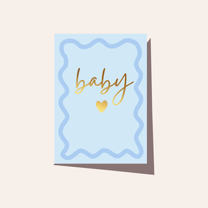Wavy Baby Blue Card