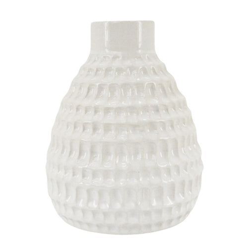 Dimple Vase White